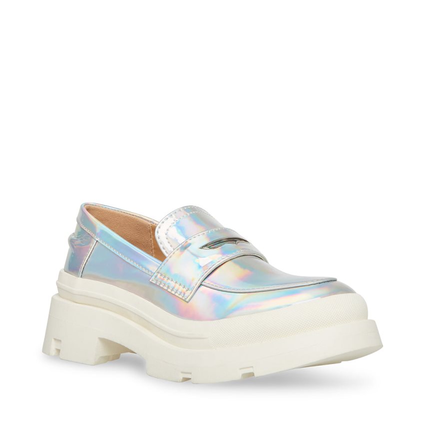 Silver Steve Madden Jlawrnce Iridescent Kids' Platform Shoes | PH 8704BEP